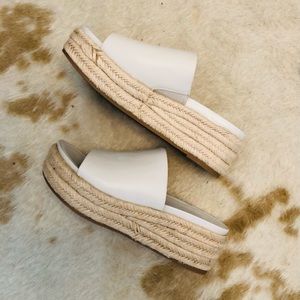 White platform sandals